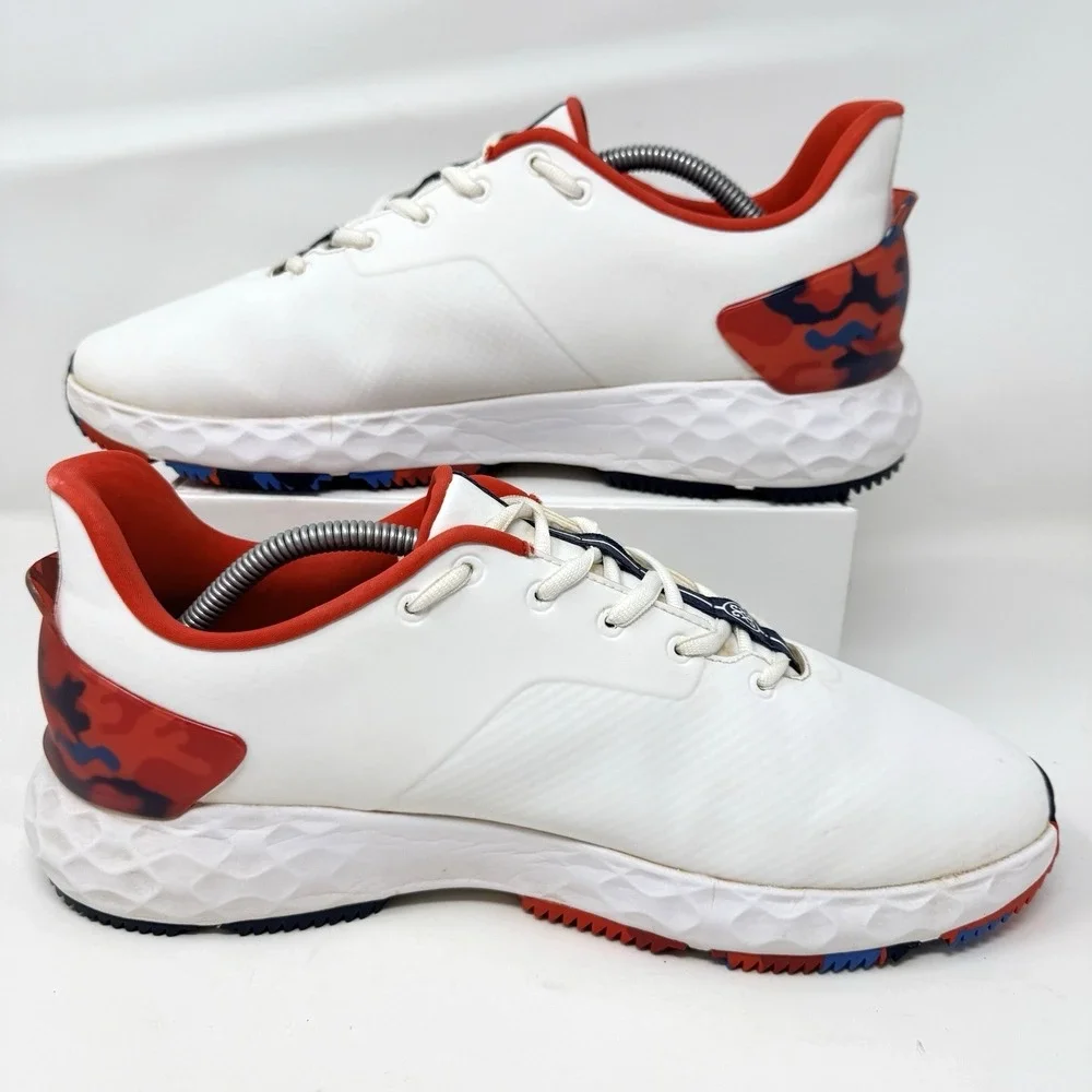 G/Fore MG4+ Golf Shoes Mens 11.5 White Poppy Camo‎ Accent Waterproof G4MA23EF27